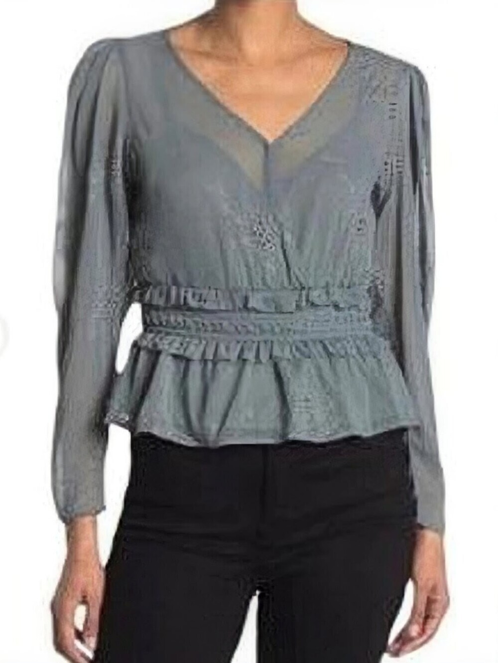 Astr The Label Blouse with Cami in Lt Sage Green Sz S